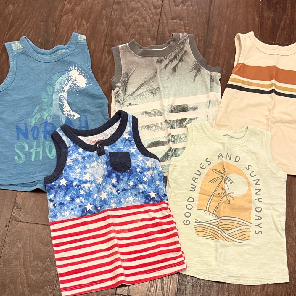 5 toddler boy Tank Top bundle